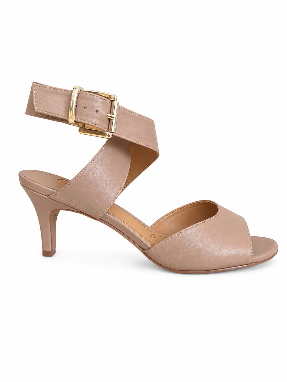 J. Renee Soncino Nude Nappa Leather Ankle Strap Heels 9.5 Wide